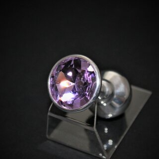 Jewel Plugs Aluminium mit Straßstein - Violet 30mm