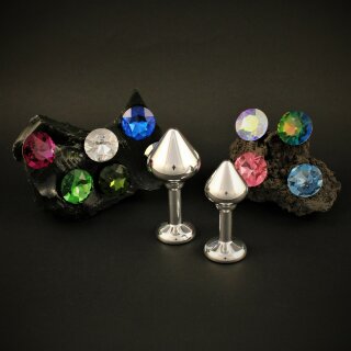 Jewel Plugs Aluminium mit Straßstein 40mm